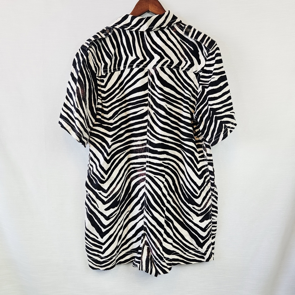 Banana Republic Zebra Safari Linen Romper size Large - Picture 7 of 10
